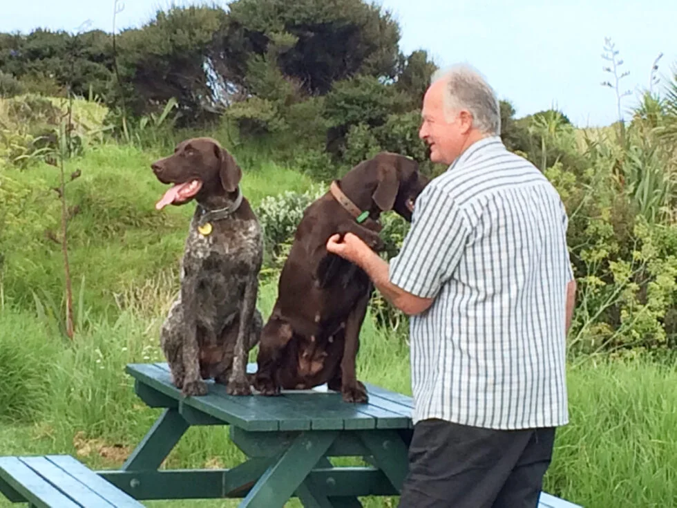 Jim with Amber and Cookie